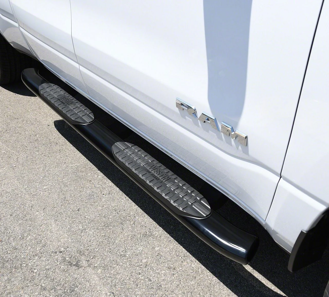 Westin Pro Traxx 5-Inch Oval Side Step Bars; Black (19-26 RAM 1500 Quad Cab)