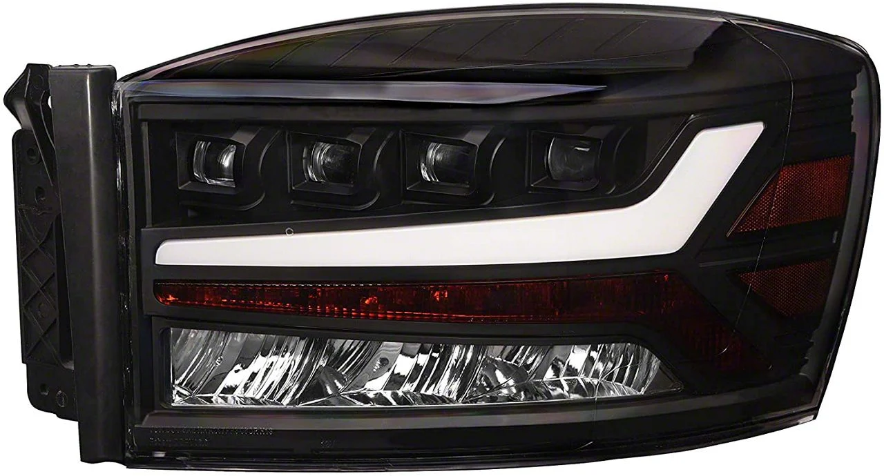 Quad-Pro LED Projector Headlights; Black Housing; Clear Lens (06-08 RAM 1500)