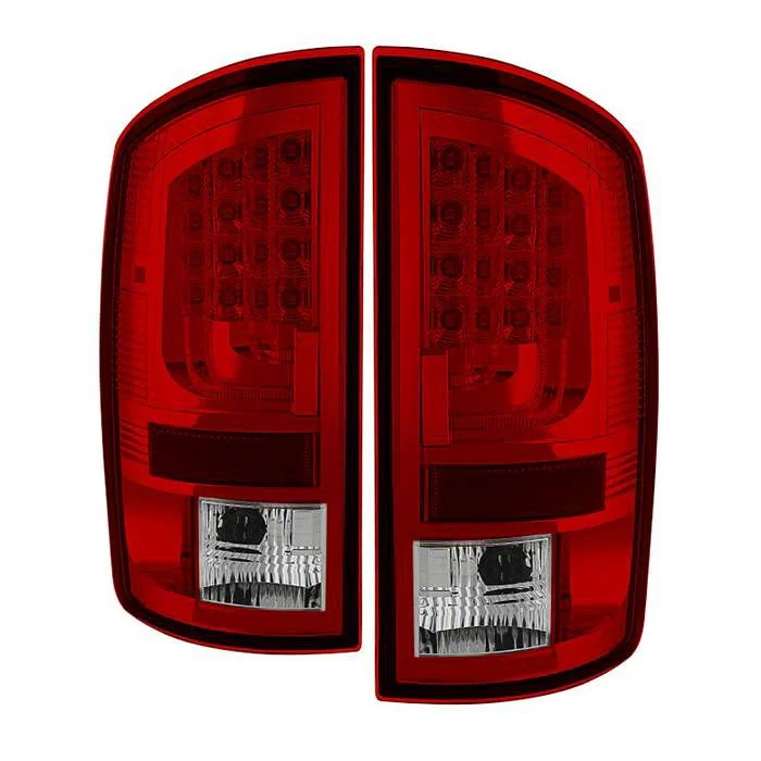 Version 2 LED Tail Lights; Chrome Housing; Red/Clear Lens (02-06 RAM 1500)