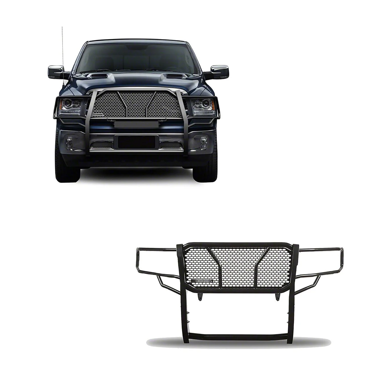 Rugged Heavy Duty Grille Guard; Black (09-18 RAM 1500, Excluding Rebel & Sport)