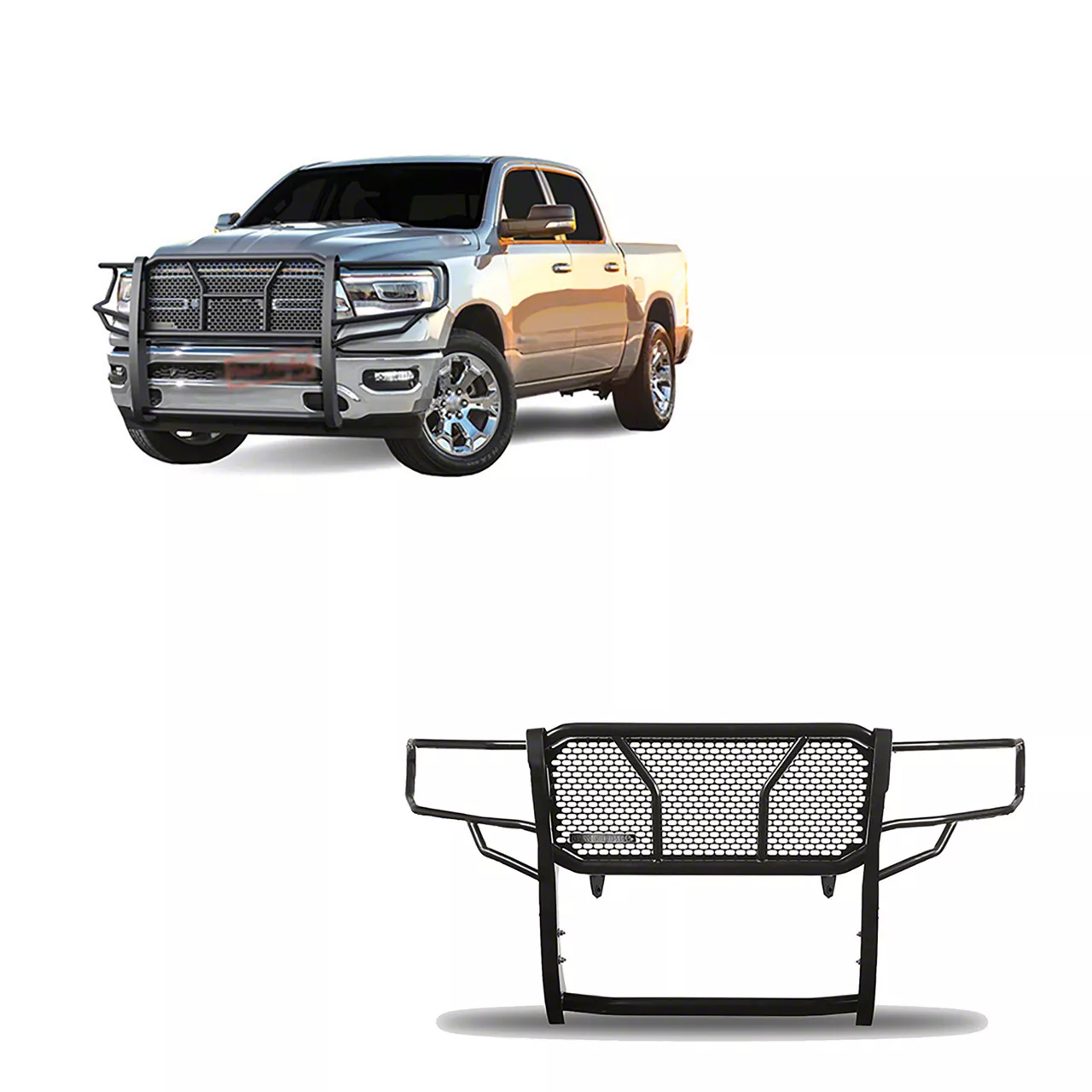 Rugged Heavy Duty Grille Guard; Black (19-24 RAM 1500, Excluding EcoDiesel, Rebel & TRX)