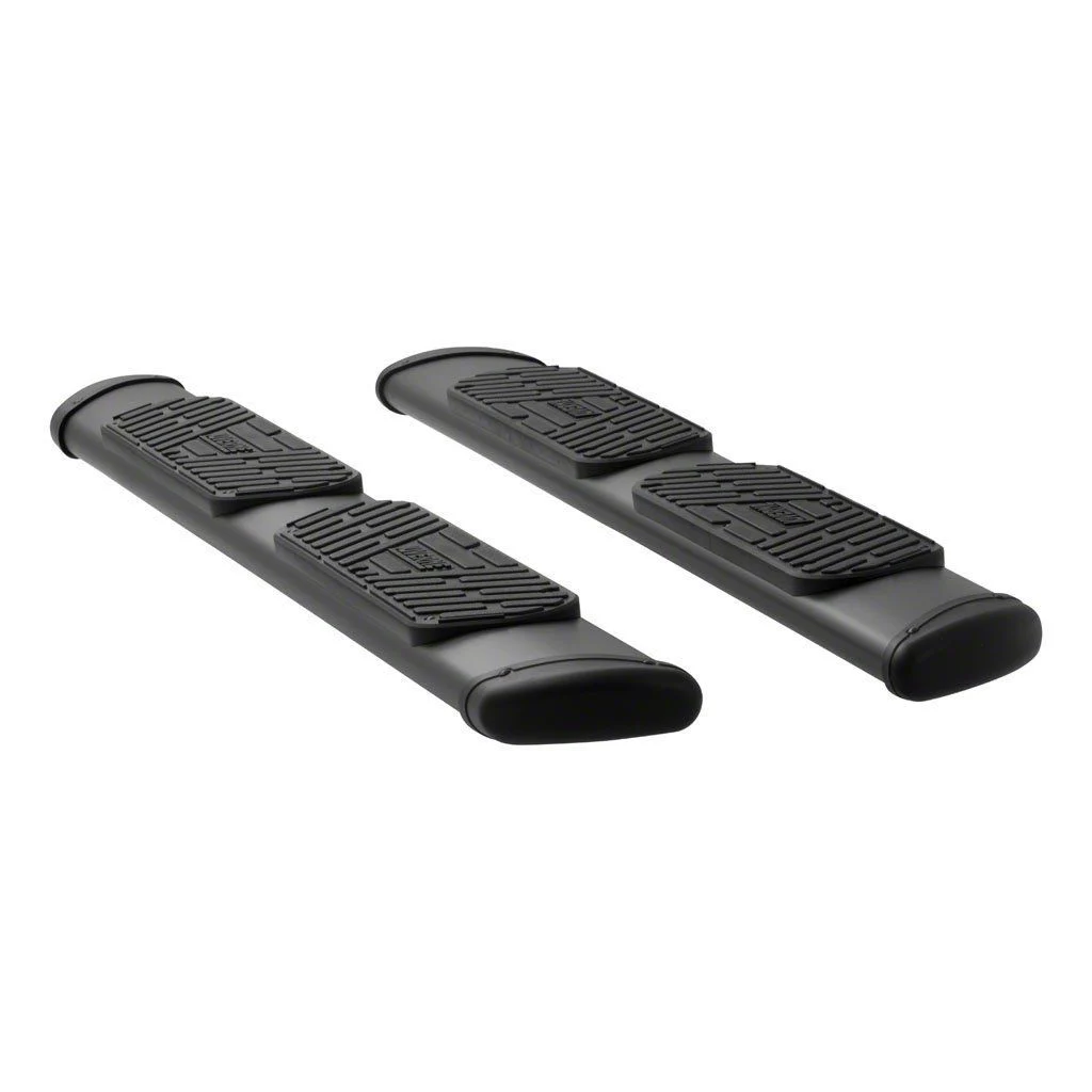 Regal 7-Inch Oval Side Step Bars without Mounting Brackets; Textured Black (09-26 RAM 1500 Quad Cab)