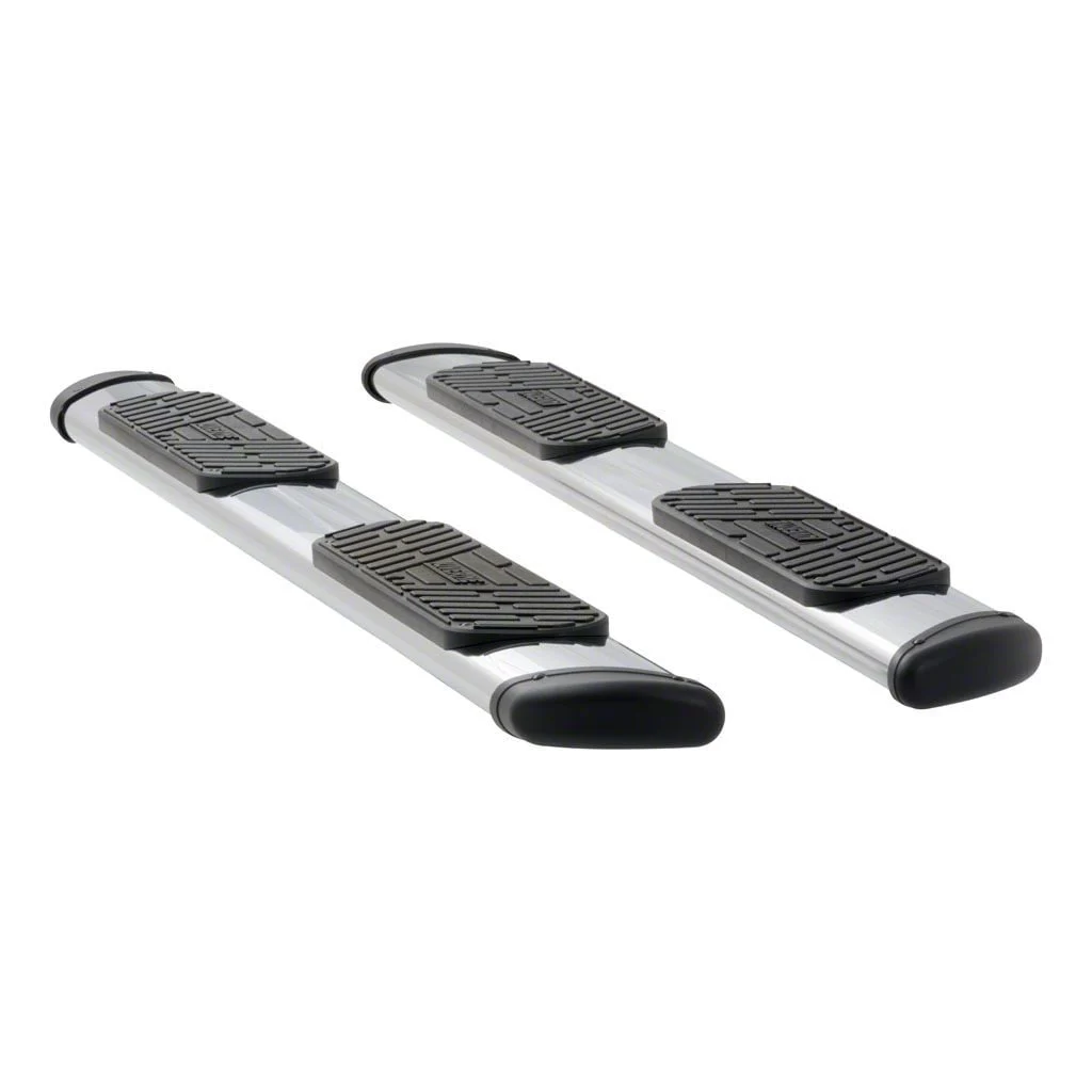 Regal 7-Inch Oval Side Step Bars without Mounting Brackets; Polished Stainless (09-26 RAM 1500 Crew Cab)