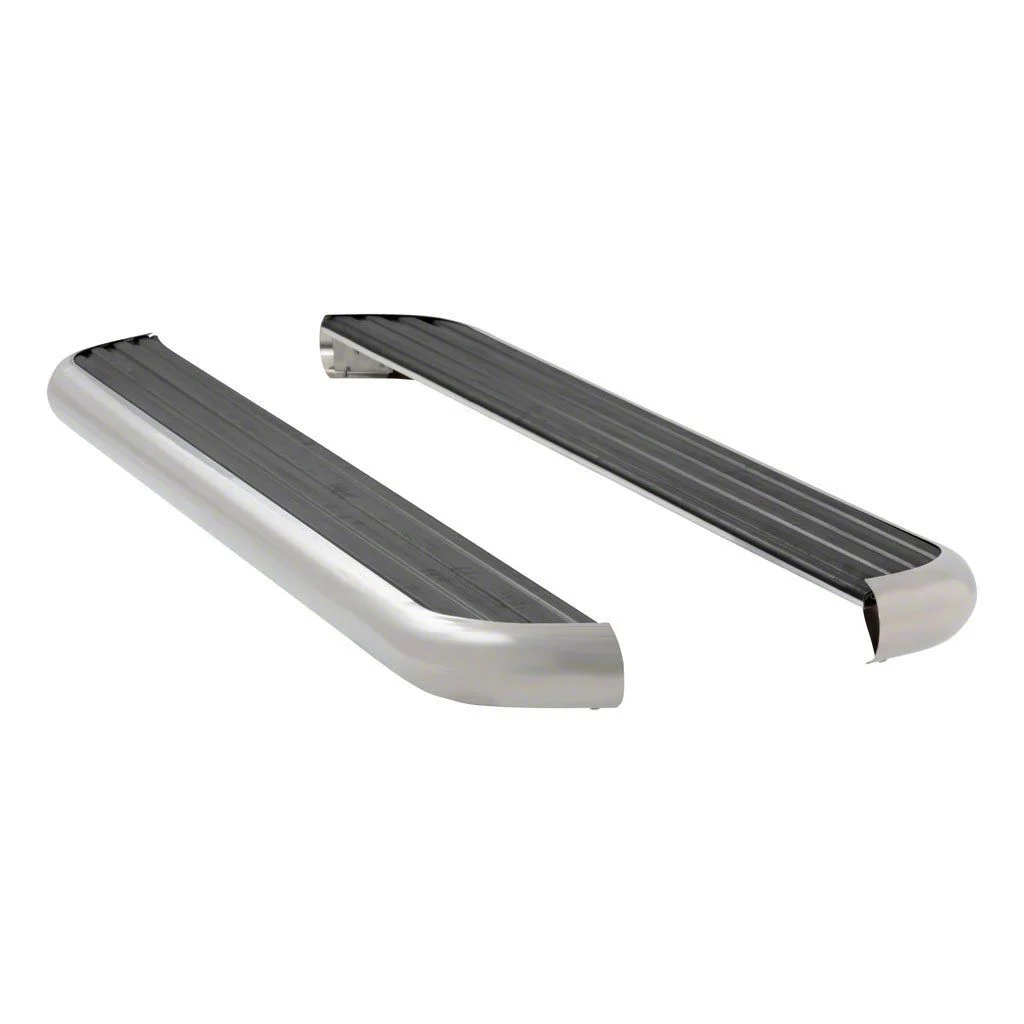 MegaStep 6.50-Inch Running Boards without Mounting Brackets; Polished Stainless (02-18 RAM 1500 Regular Cab w/ 6.4-Foot Box; 06-26 RAM 1500 Quad Cab, Mega Cab)