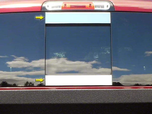 Sliding Rear Window Trim Accents; Stainless Steel (19-26 RAM 1500 w/ Sliding Rear Window)