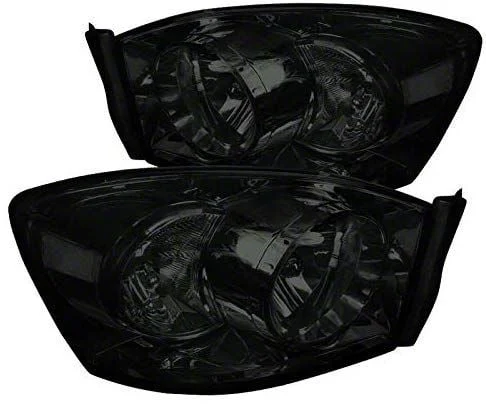 Euro Headlights; Chrome Housing; Smoked Lens (06-08 RAM 1500)