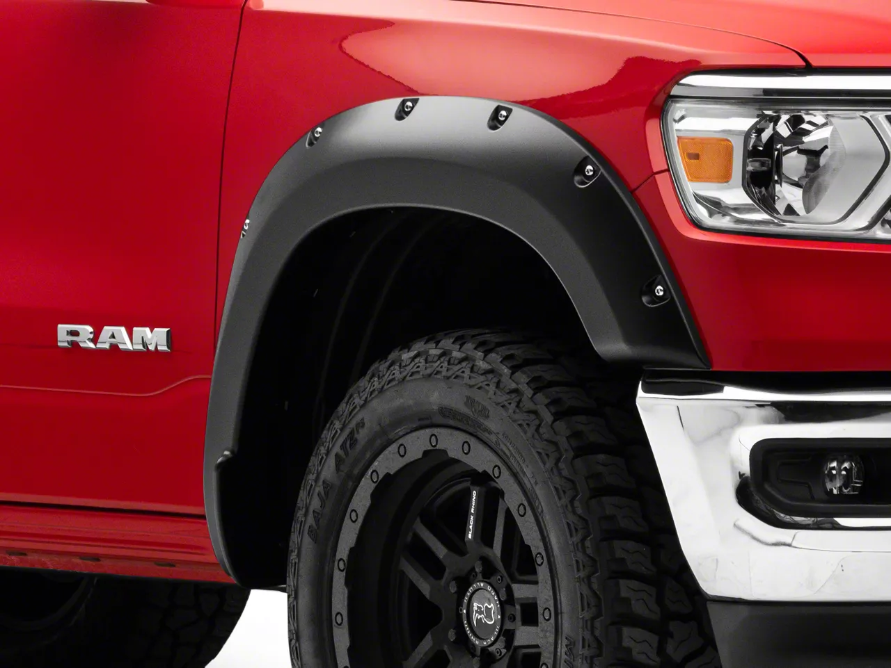 Smooth Fender Flares; Gloss Black (19-24 RAM 1500, Excluding TRX)