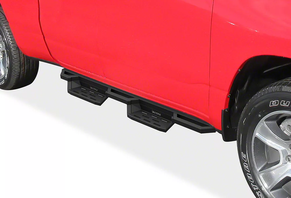 Square Tube Drop Style Nerf Side Step Bars; Matte Black (19-26 RAM 1500 Quad Cab)
