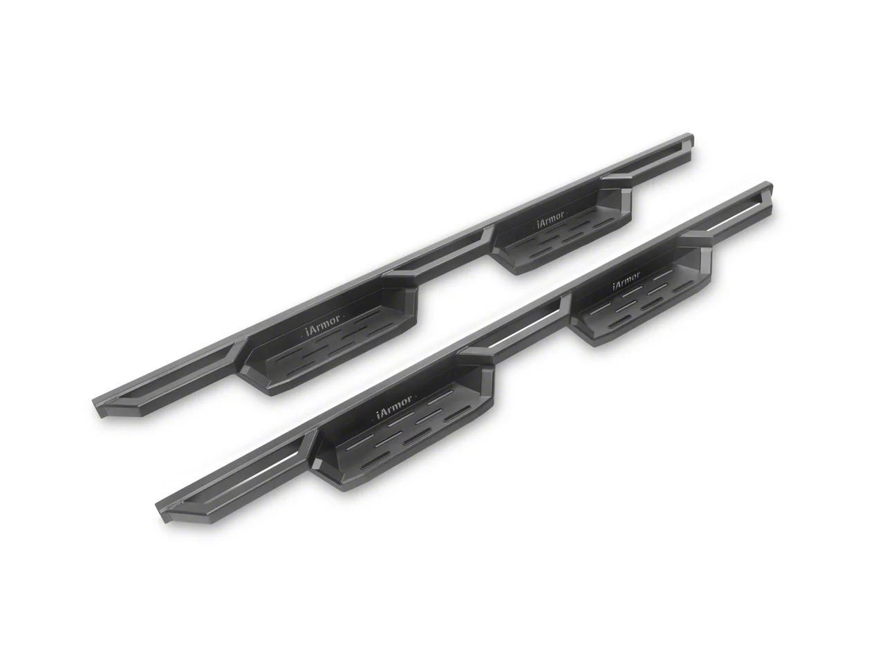 Square Tube Drop Style Nerf Side Step Bars; Matte Black (09-18 RAM 1500 Quad Cab)