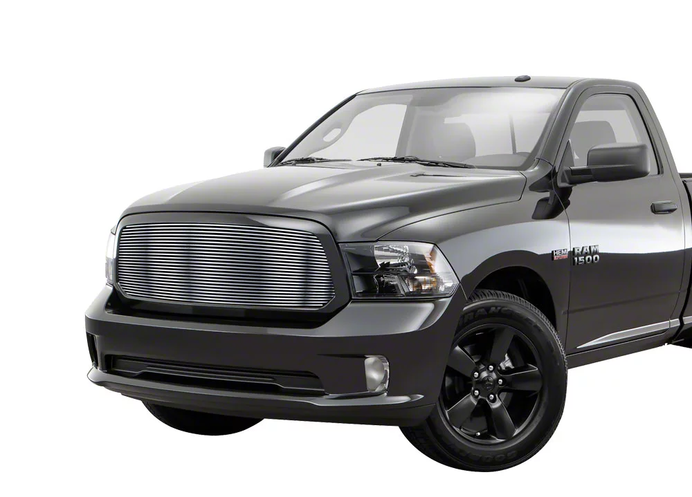 Stainless Steel Billet Upper Grille Insert; Chrome (13-18 RAM 1500, Excluding Laramie, Sport & Rebel)