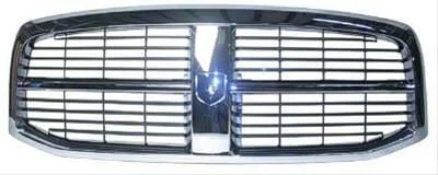 Upper Replacement Grille Shell; Black/Chrome (06-08 RAM 1500)