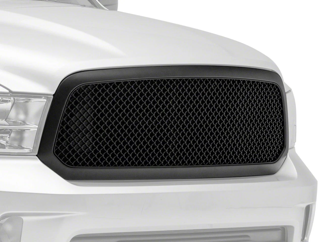 Wire Mesh Upper Replacement Grille; Matte Black (13-18 RAM 1500, Excluding Rebel)