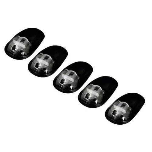 5-Piece White OLED Roof Cab Lights; Smoked Lens (03-18 RAM 2500)