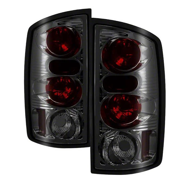 Euro Style Tail Lights; Chrome Housing; Smoked Lens (03-06 RAM 2500)