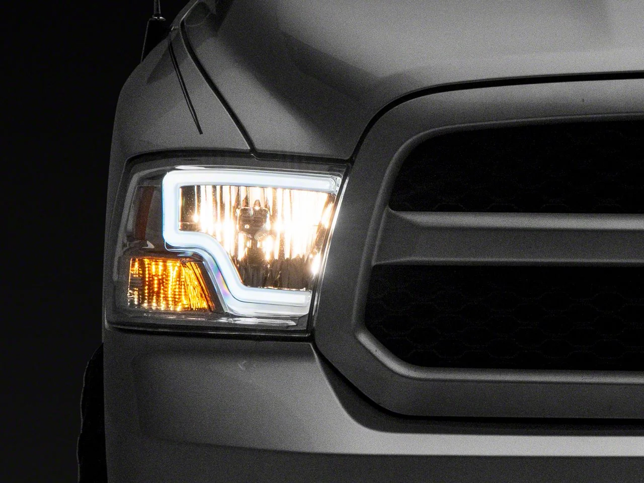 LED Bar Headlights; Chrome Housing; Clear Lens (10-18 RAM 2500 w/ Factory Halogen Non-Projector Headlights)