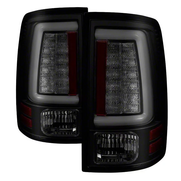 Light Bar LED Tail Lights; Black Housing; Smoked Lens (10-18 RAM 2500 w/ Factory Halogen Tail Lights)