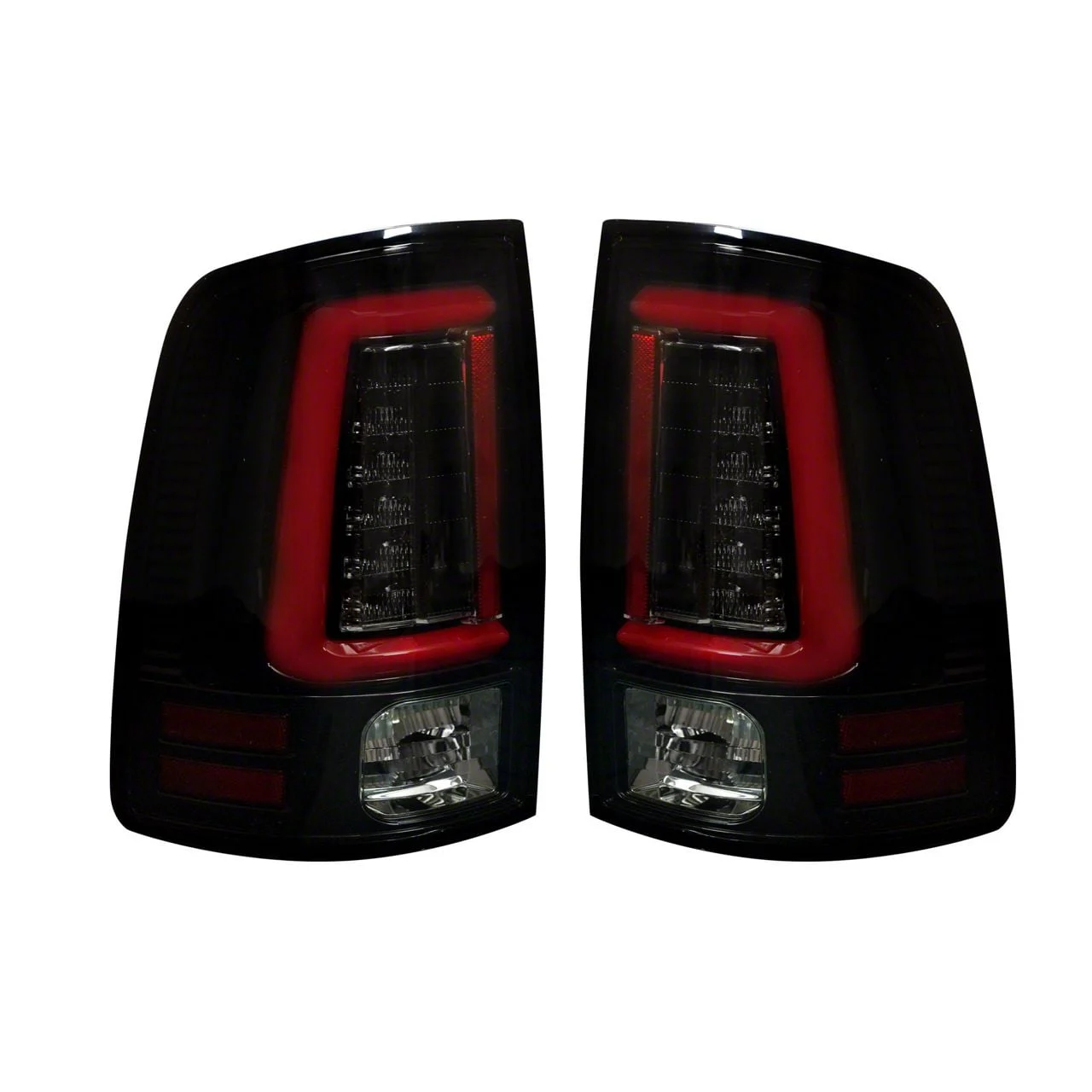 OLED Tail Lights with Scanning Turn Signals; Black Housing; Smoked Lens (14-18 RAM 2500 w/ Factory LED Tail Lights)