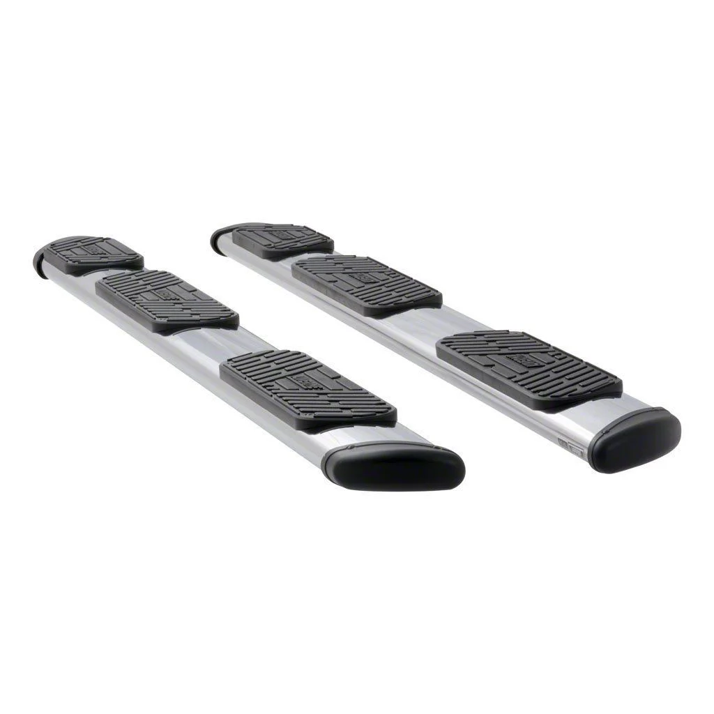 Regal 7-Inch Oval Side Step Bars without Mounting Brackets; Polished Stainless (14-26 RAM 2500 Crew Cab w/ 6.4-Foot Box)