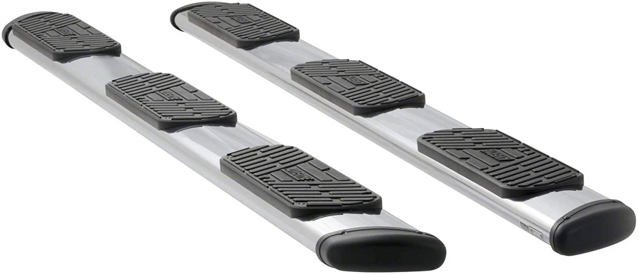 Regal 7-Inch Wheel-to-Wheel Oval Side Step Bars; Polished Stainless (14-26 RAM 2500 Crew Cab w/ 8-Foot Box)