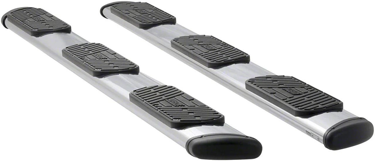 Regal 7-Inch Wheel-to-Wheel Oval Side Step Bars; Polished Stainless (14-26 4WD RAM 2500 Crew Cab w/ 8-Foot Box)