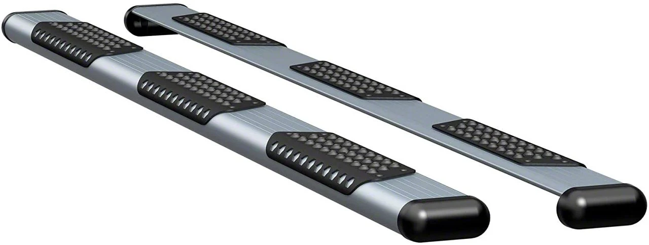 O-Mega II 6-Inch Wheel-to-Wheel Oval Side Step Bars; Silver (14-18 RAM 2500 Regular Cab w/ 8-Foot Box)