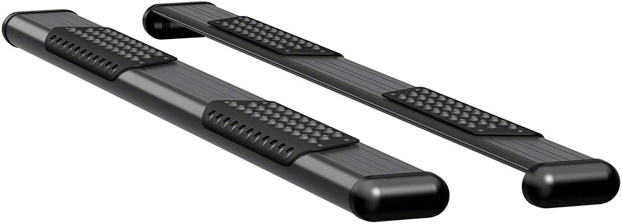 O-Mega II 6-Inch Oval Side Step Bars; Body Mount; Textured Black (03-09 RAM 2500 Quad Cab)