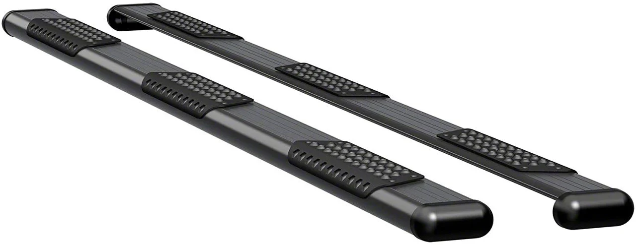 O-Mega II 6-Inch Wheel-to-Wheel Oval Side Step Bars; Textured Black (14-18 RAM 2500 Mega Cab)