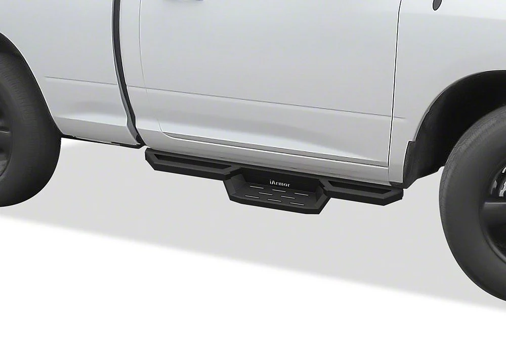 Square Tube Drop Style Nerf Side Step Bars; Matte Black (10-26 RAM 2500 Regular Cab)