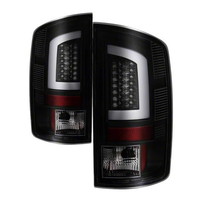 Version 3 Light Bar LED Tail Lights; Black Housing; Smoked Lens (03-06 RAM 2500)