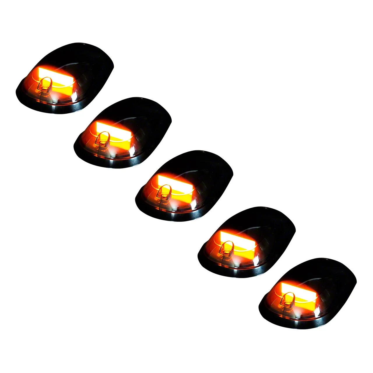 5-Piece Amber OLED Cab Roof Lights; Smoked Lens (03-18 RAM 3500)