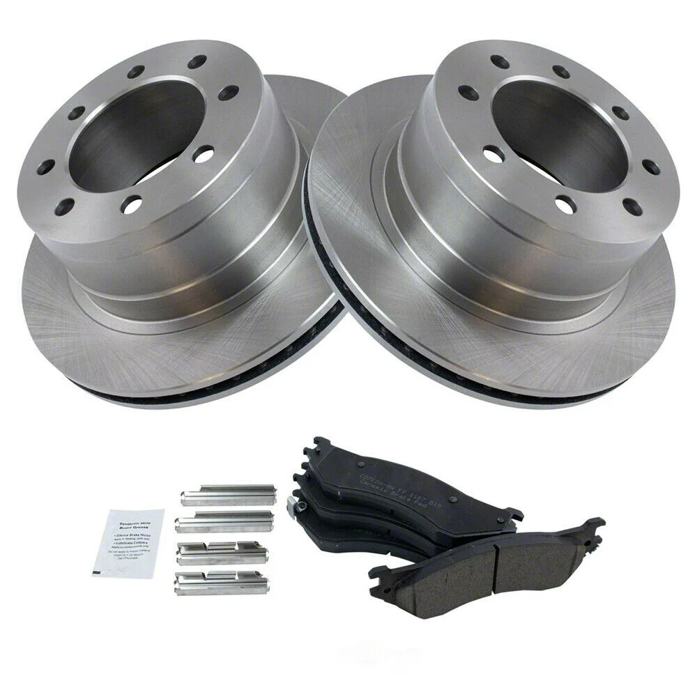 Ceramic 8-Lug Brake Rotor and Pad Kit; Rear (03-08 RAM 3500)