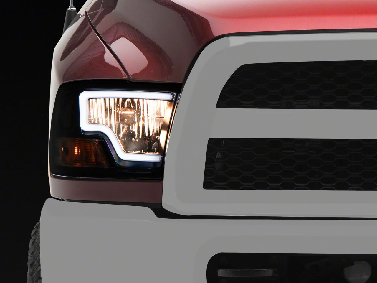 Raxiom LED Bar Headlights; Black Housing; Clear Lens (10-18 RAM 3500 w/ Factory Halogen Non-Projector Headlights)