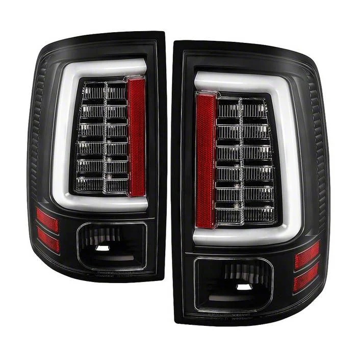 LED Tail Lights; All Black Housing; Clear Lens (10-18 RAM 3500 w/ Factory Halogen Tail Lights)