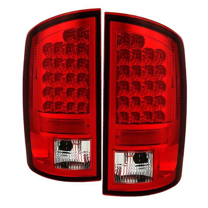 LED Tail Lights; Chrome Housing; Red/Clear Lens (07-09 RAM 3500)