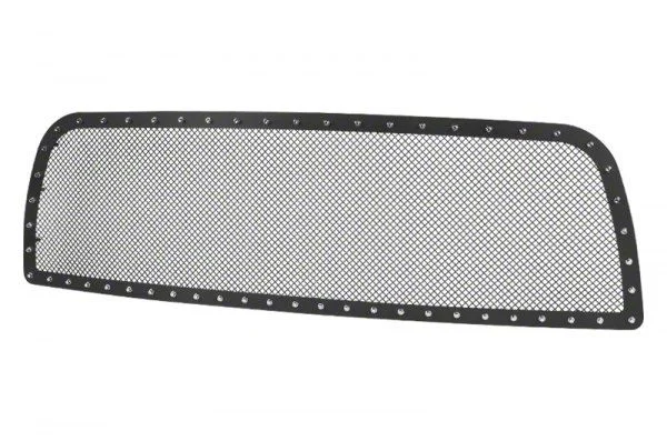 Mesh Rivet Style Upper Grille Insert; Black (13-18 RAM 3500)