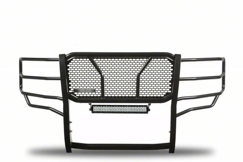 Rugged Heavy Duty Grille Guard with 20-Inch LED Light Bar; Black (10-18 RAM 3500)