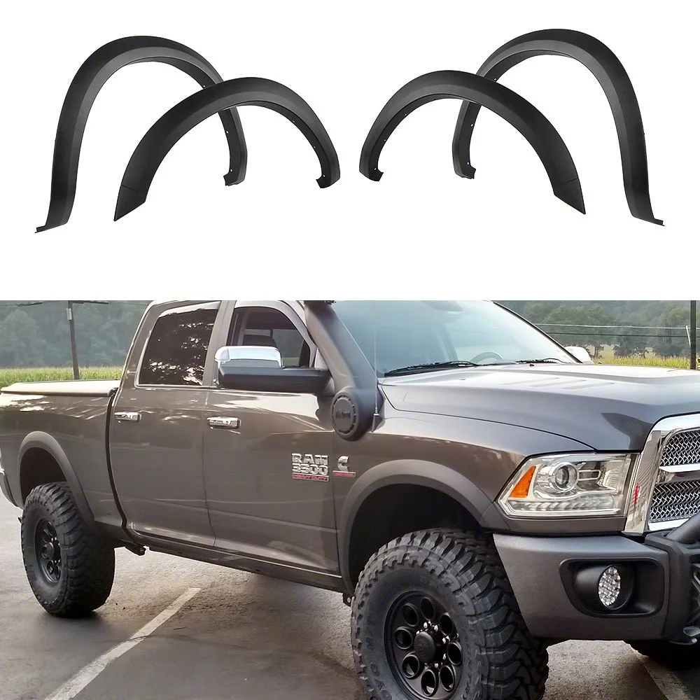 Rugged OE Style Fender Flares; Smooth Black (10-18 RAM 3500)