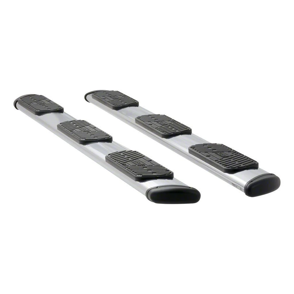 Regal 7-Inch Wheel-to-Wheel Oval Side Step Bars; Polished Stainless (13-26 RAM 3500 Crew Cab w/ 8-Foot Box)
