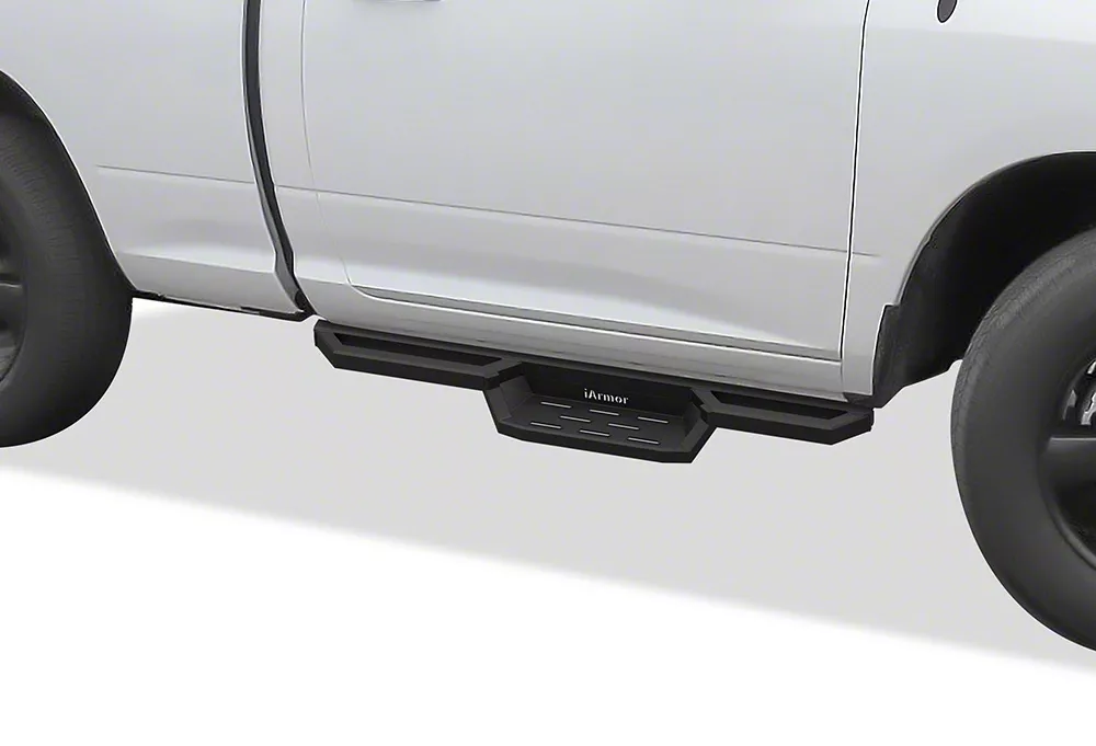 Square Tube Drop Style Nerf Side Step Bars; Matte Black (10-26 RAM 3500 Regular Cab)
