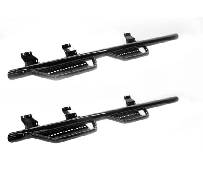 Ranch Hand Legend Series 4-Step Wheel to Wheel Side Step Bars; Gloss Black (15-19 6.0L Silverado 3500 HD Double Cab w/ 6.50-Foot Standard Box)