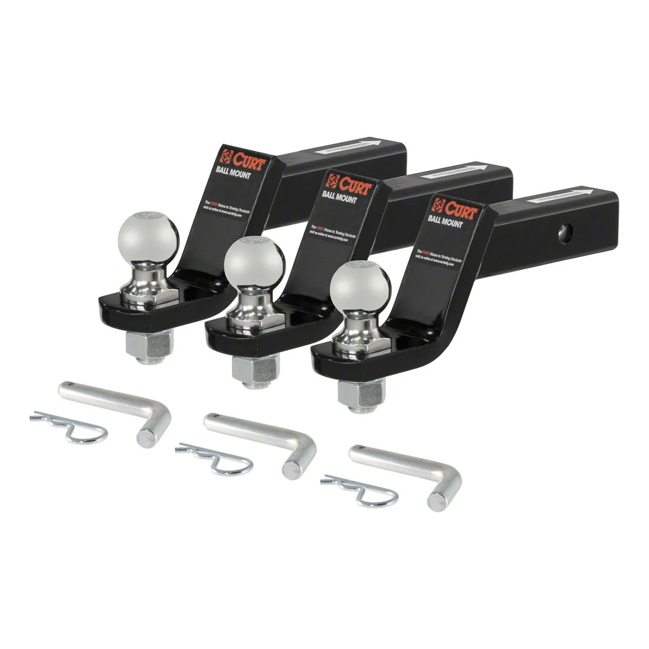 2-Inch Receiver Hitch Loaded Ball Mounts with 2-Inch Balls; 4-Inch Drop (Universal; Some Adaptation May Be Required)