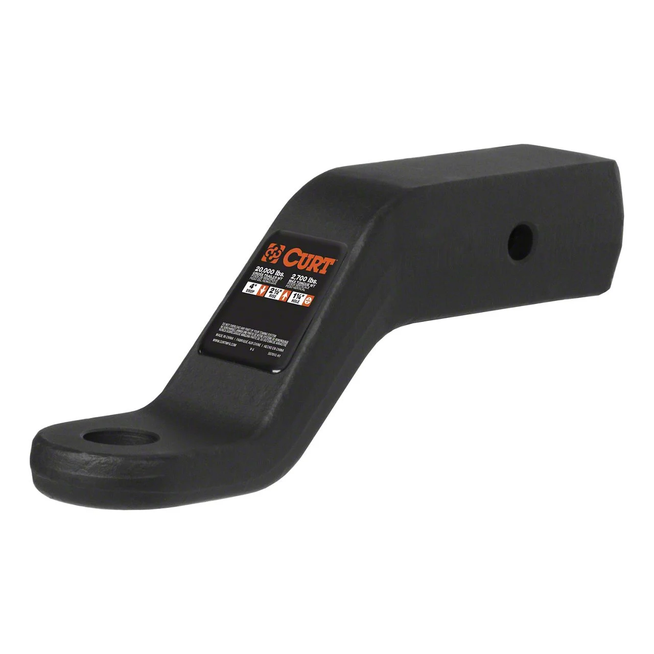 2.50-Inch Receiver Hitch Commerical Duty Forged Ball Mount; 4-Inch Drop (Universal; Some Adaptation May Be Required)