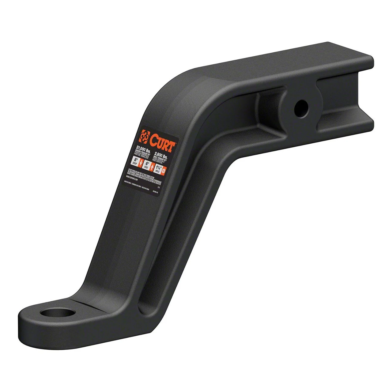 3-Inch Receiver Hitch Industrial Duty Forged Ball Mount; 8-Inch Drop (Universal; Some Adaptation May Be Required)