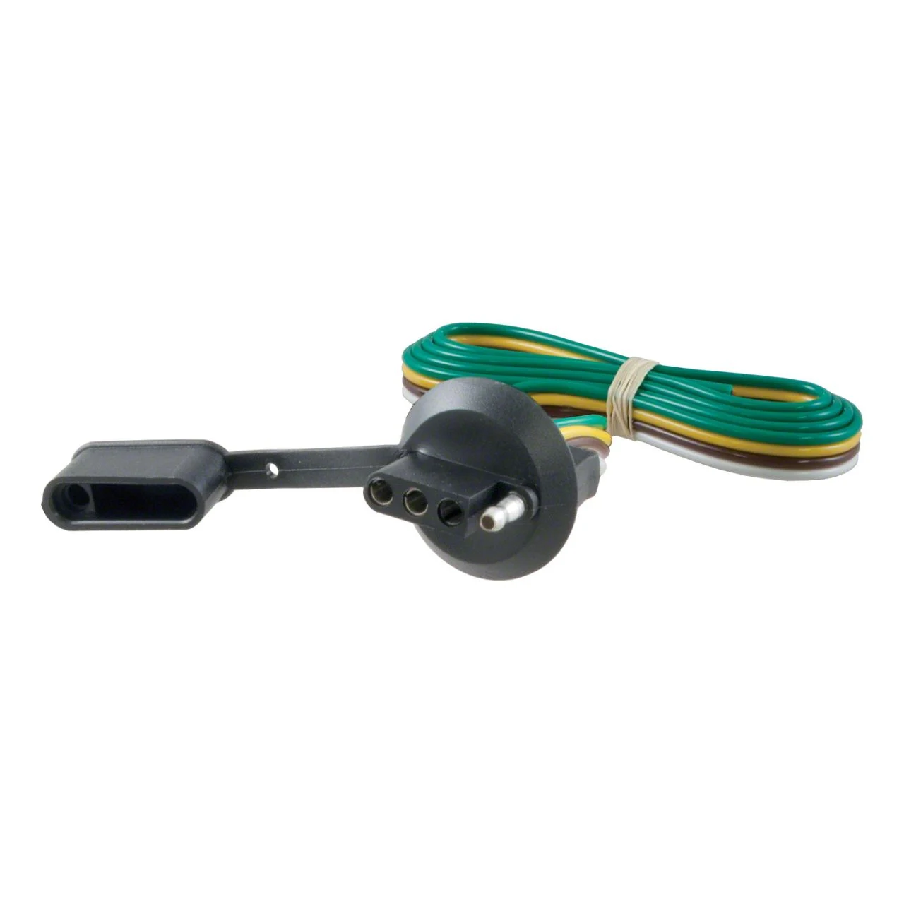 4-Way Flat License Plate Light Plug Connector Socket with 36-Inch Wiring