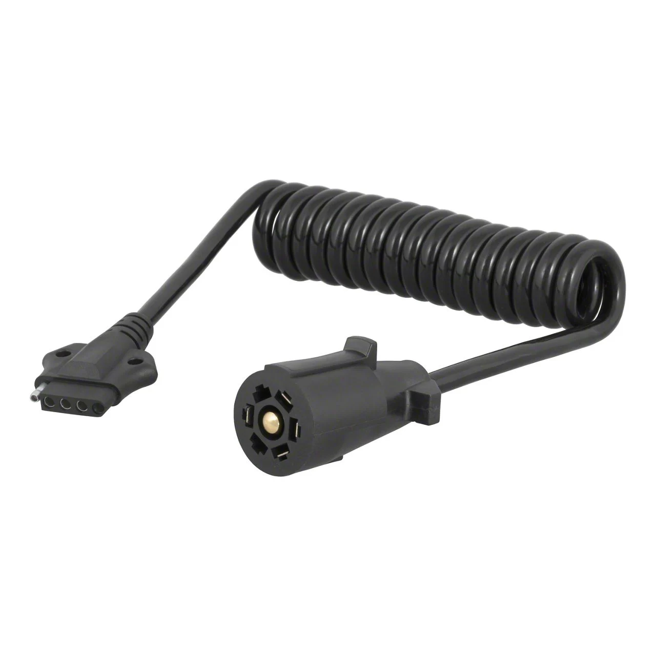 7-Way RV Blade to 4-Way Flat Electical Adapter Harness; Black; 5-Foot