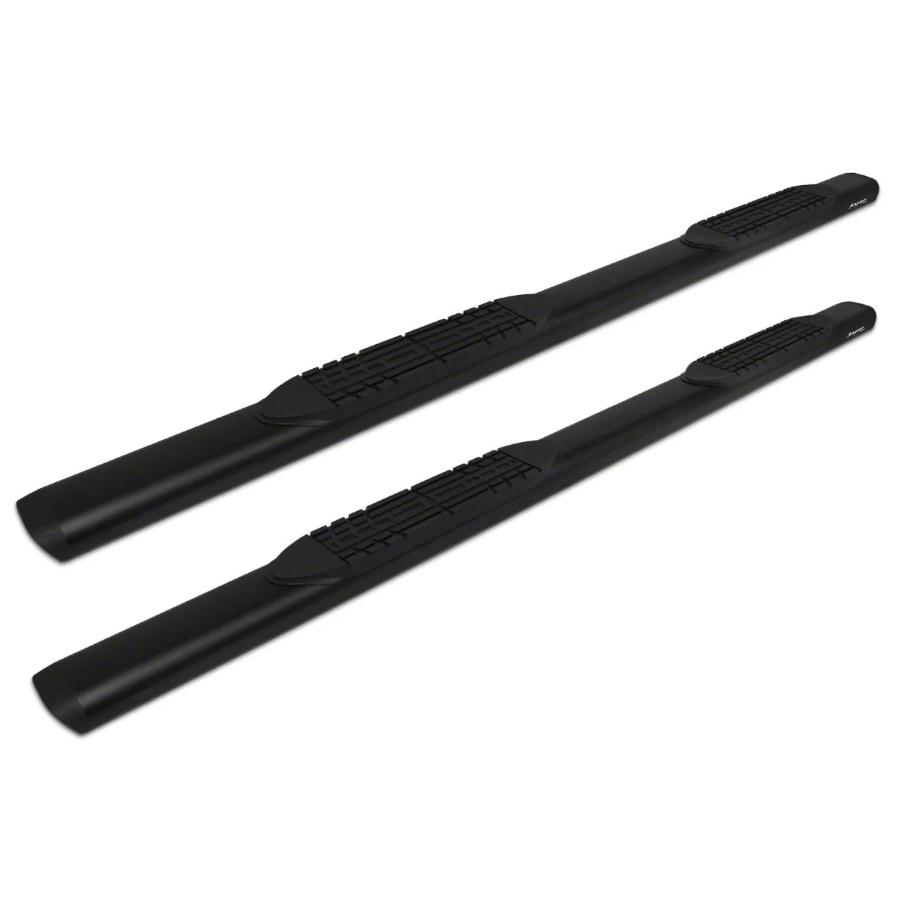 Raptor Series 5-Inch Oval Style Slide Track Running Boards; Black Textured (19-26 Sierra 1500 Regular Cab)