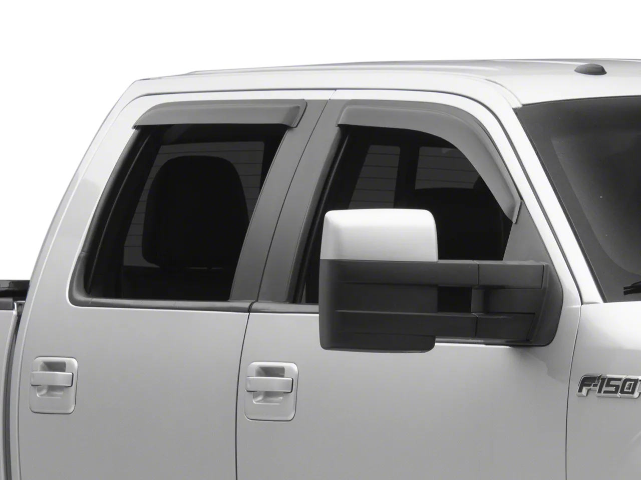 RedRock Window Deflectors; Front and Rear; Smoked (04-08 F-150 SuperCrew)