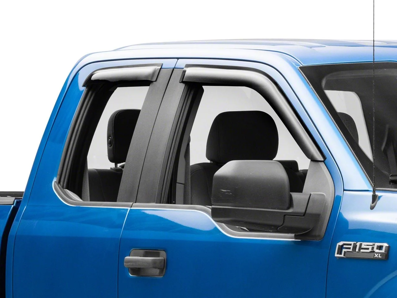 RedRock Window Deflectors; Front and Rear; Smoked (15-26 F-150 SuperCab)