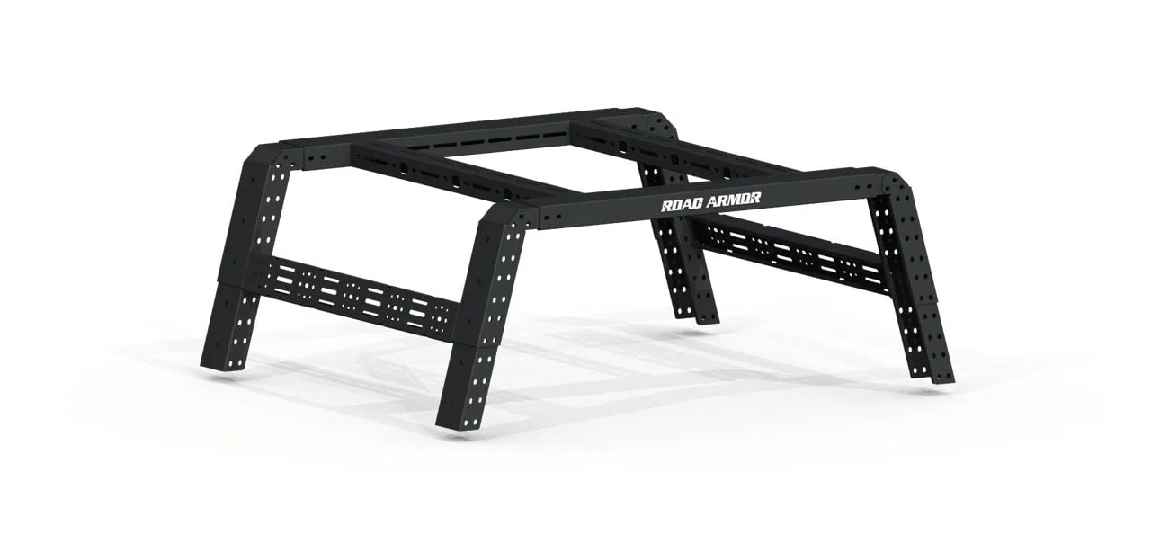 Road Armor TRECK Adjustable Bed Rack System; Textured Black (15-26 F-150 w/ 5-1/2-Foot & 6-1/2-Foot Bed)
