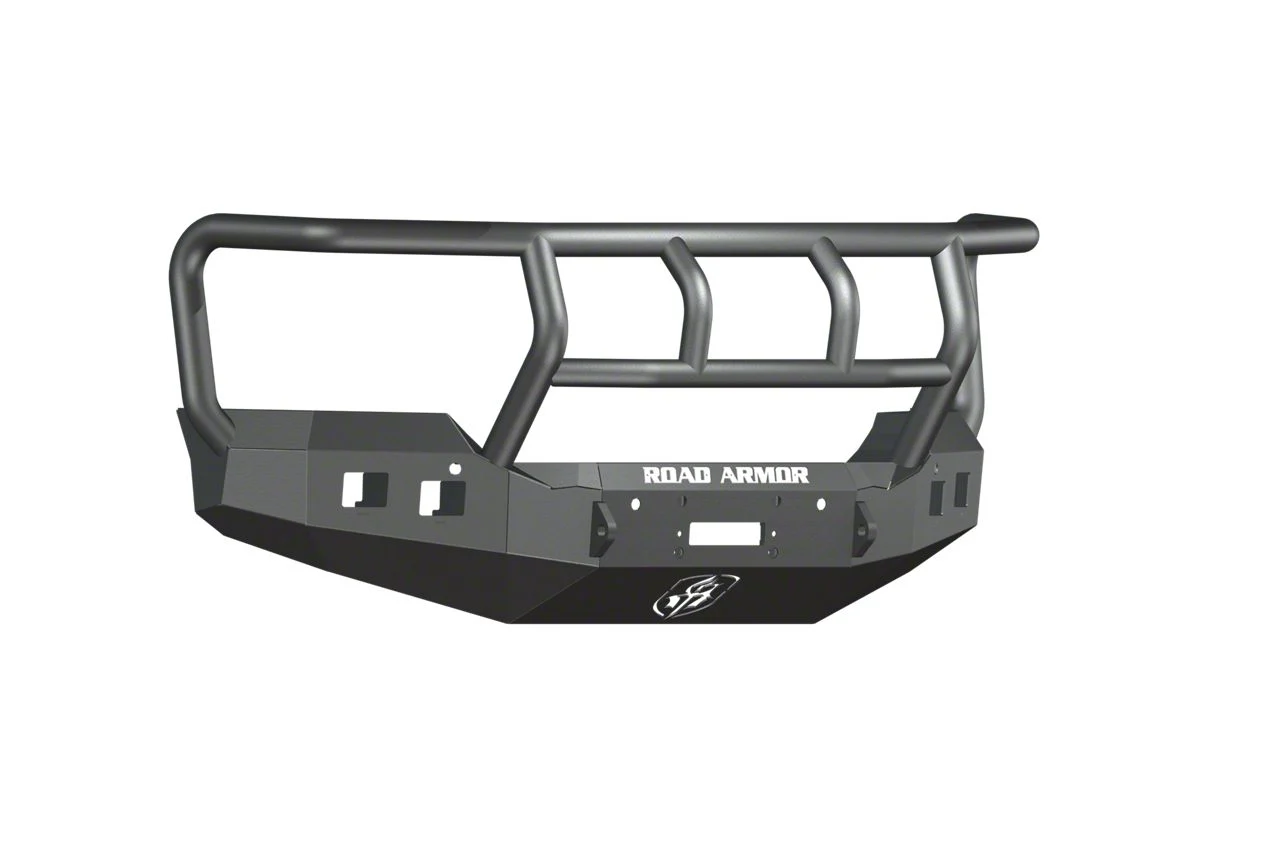 Road Armor Stealth Winch Front Bumper with Titan II Guard; Textured Black (15-19 Sierra 2500 HD)